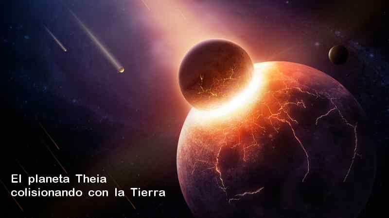 Theia colisionando con la Tierra